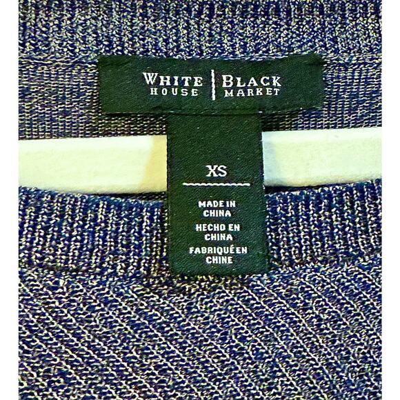 WHBM Boxy Layer Navy Shimmer Pullover Poncho Sweater Size XS (Runs Large)πβ¨π - Picture 15 of 16